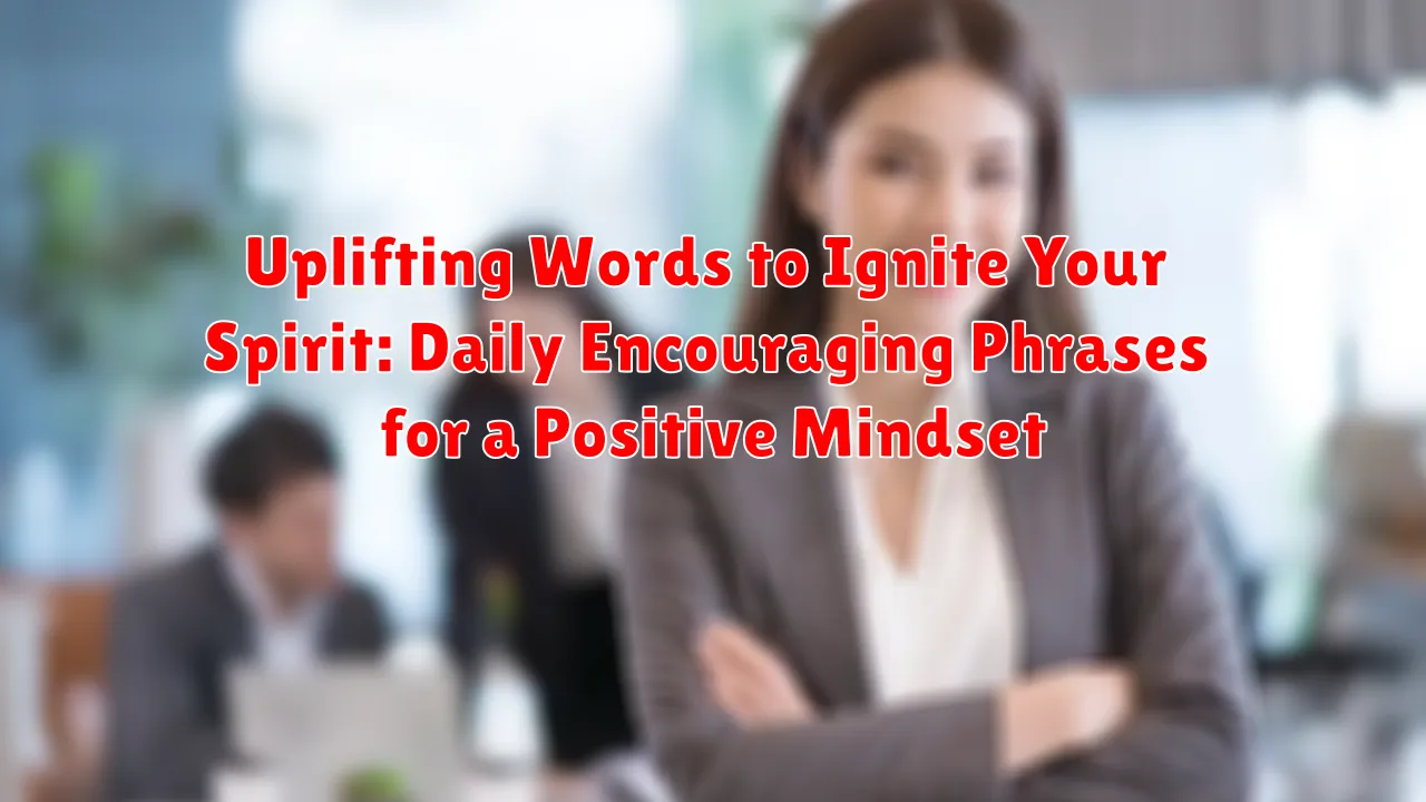 Uplifting Words to Ignite Your Spirit: Daily Encouraging Phrases for a Positive Mindset